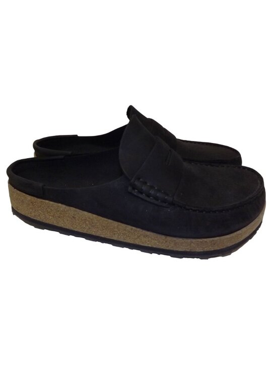 Birkenstock Mens Black Naples Suede Penny Loafers W Cork Sole Size 42 EU 9 US main image 11